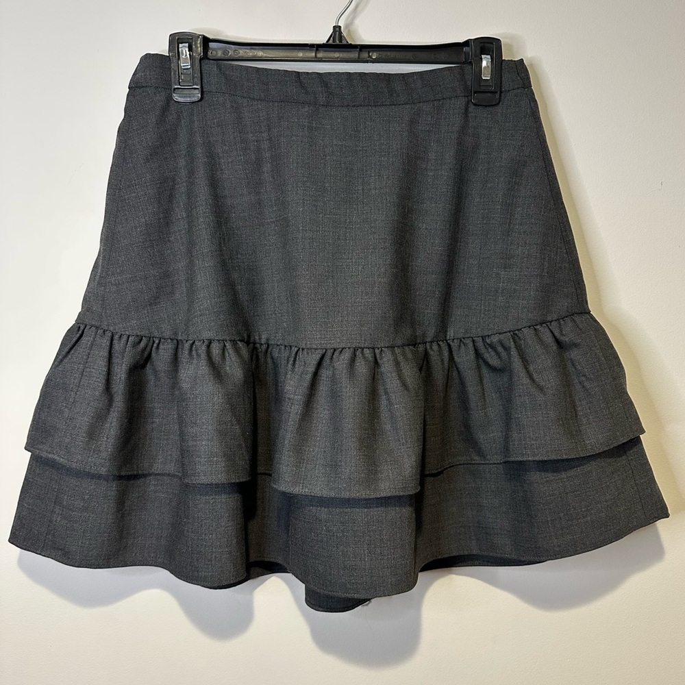 j crew wool blend ruffle skirt size 8